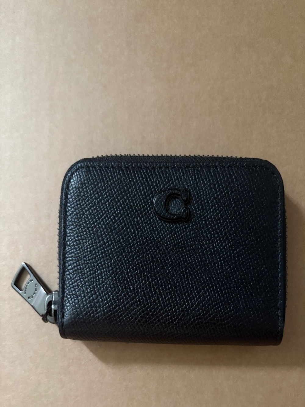 Coach Slim Wallet Black Pebble Slight Use